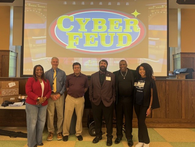 Dr. Alisha Jordan (NCF Education Director), Steve Morrill (Loyola Blakefield), Phil Rogofsky (Maryland STEM Fest), Nathan Gruden (Booz Allen), Darnell Washington, and Kennedy Taylor Tibbets (NCF #CyberChats Podcast Host).
