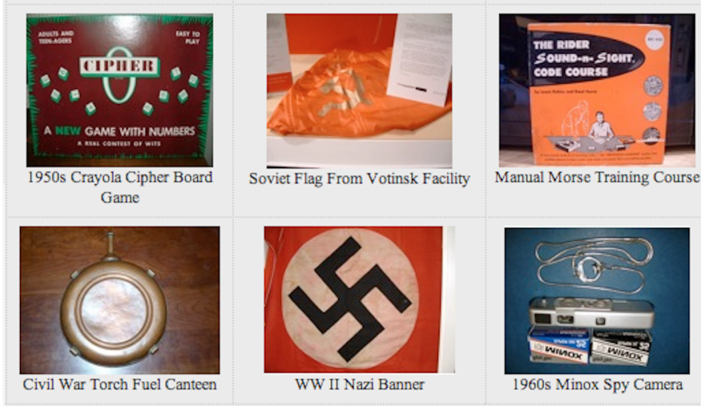 Eclectic mix of games flags morse training canteen and camera