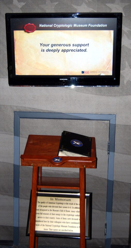 The first In Memoriam Registry was a book the Foundation displayed at the Museum.