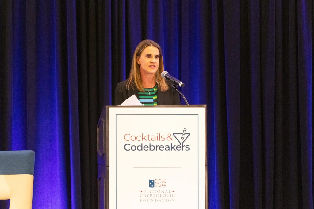 2024 Cocktails and Codebreakers- INSA/INSF President Suzanne Wilson-Heckenberg introduces special guest Montel Williams.